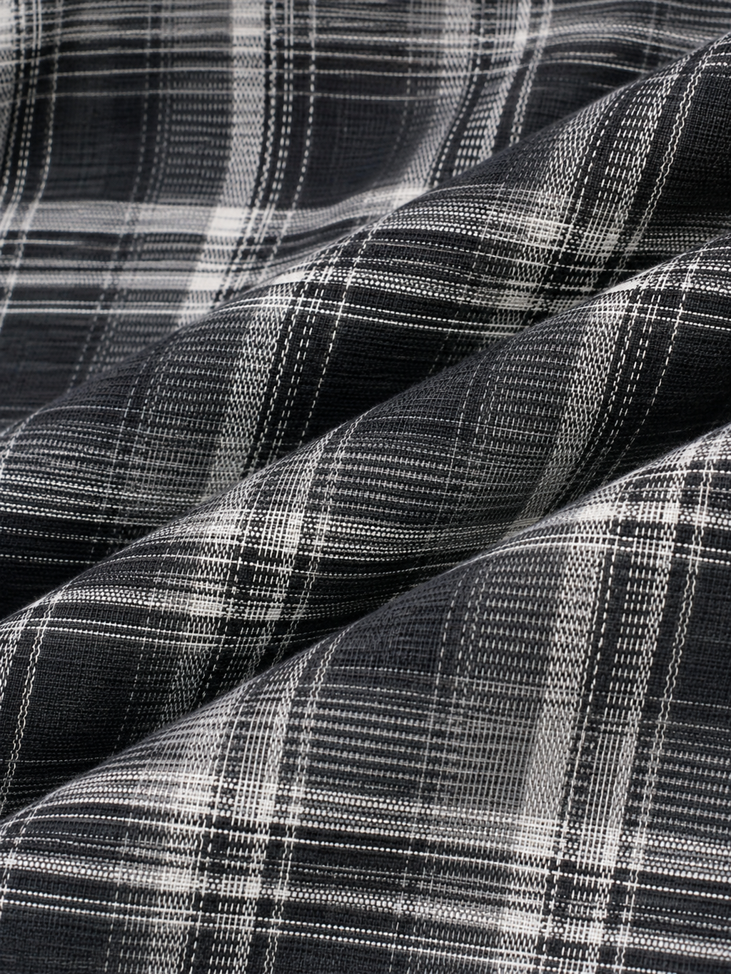 Men's Black & White Textured Checked Full Sleeve Shirt