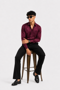 Luxe Wine Satin Formal Shirt