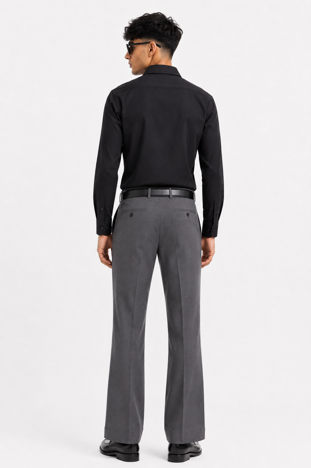 Plain Black Formal Satin Shirt