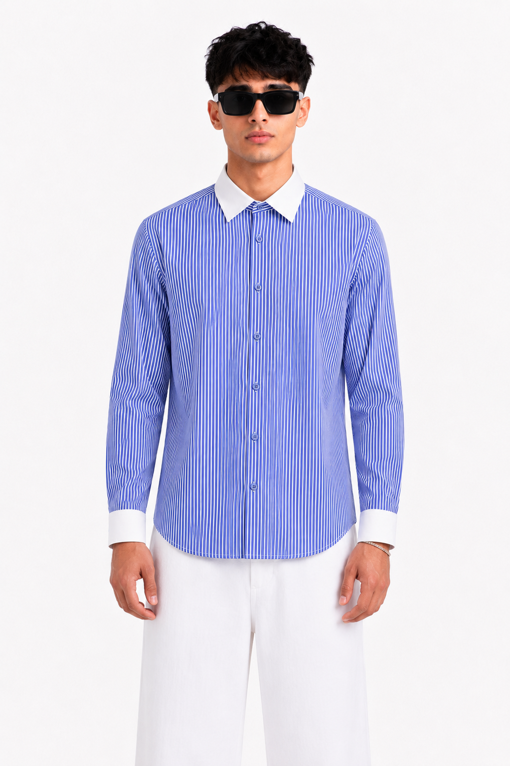Classic Blue Stripe Long Sleeve Shirt