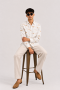 Sand Dune Mist Printed Premium Cotton Shirt