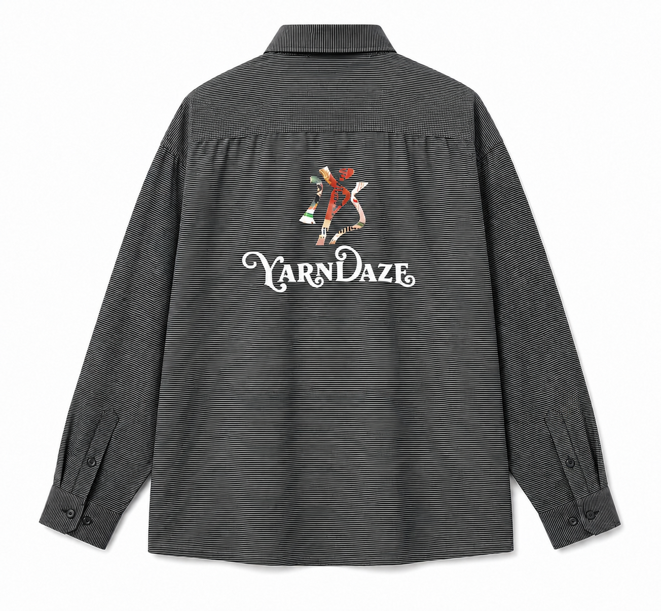 YarnDaze Back Logo Pinstripe Boxy Shirt