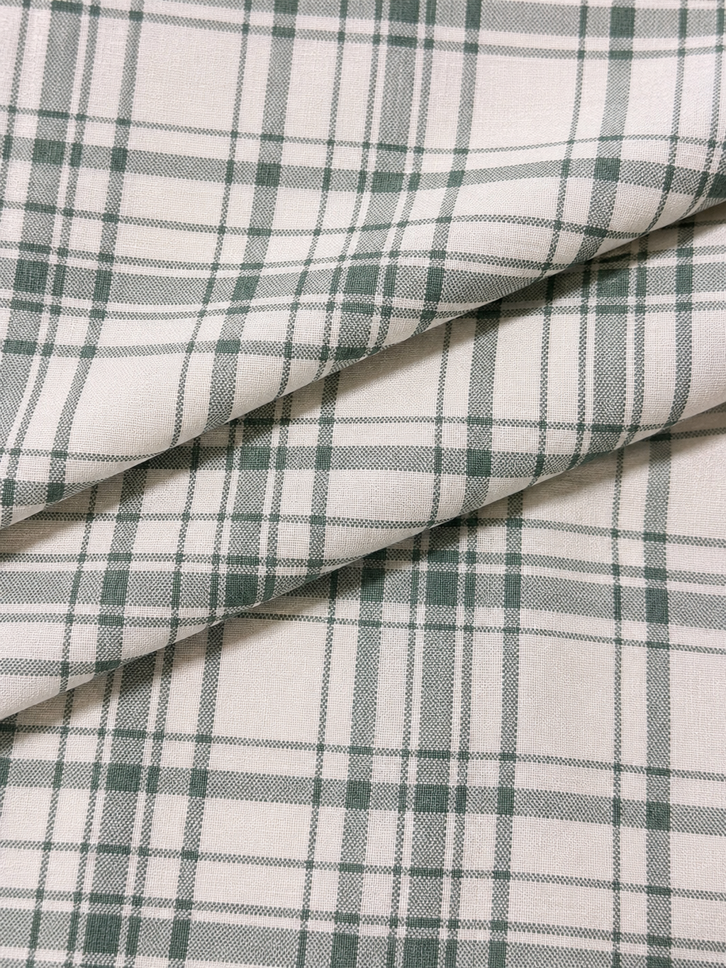 Men's Sage Green Checked Cotton Blend Full Sleeve Casual Shirt