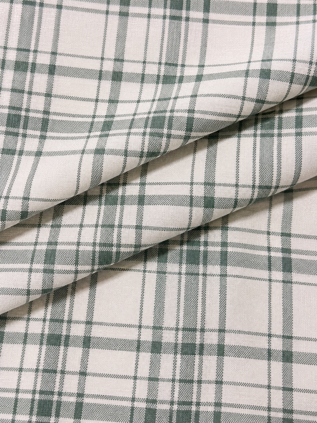 Men's Sage Green Checked Cotton Blend Full Sleeve Casual Shirt
