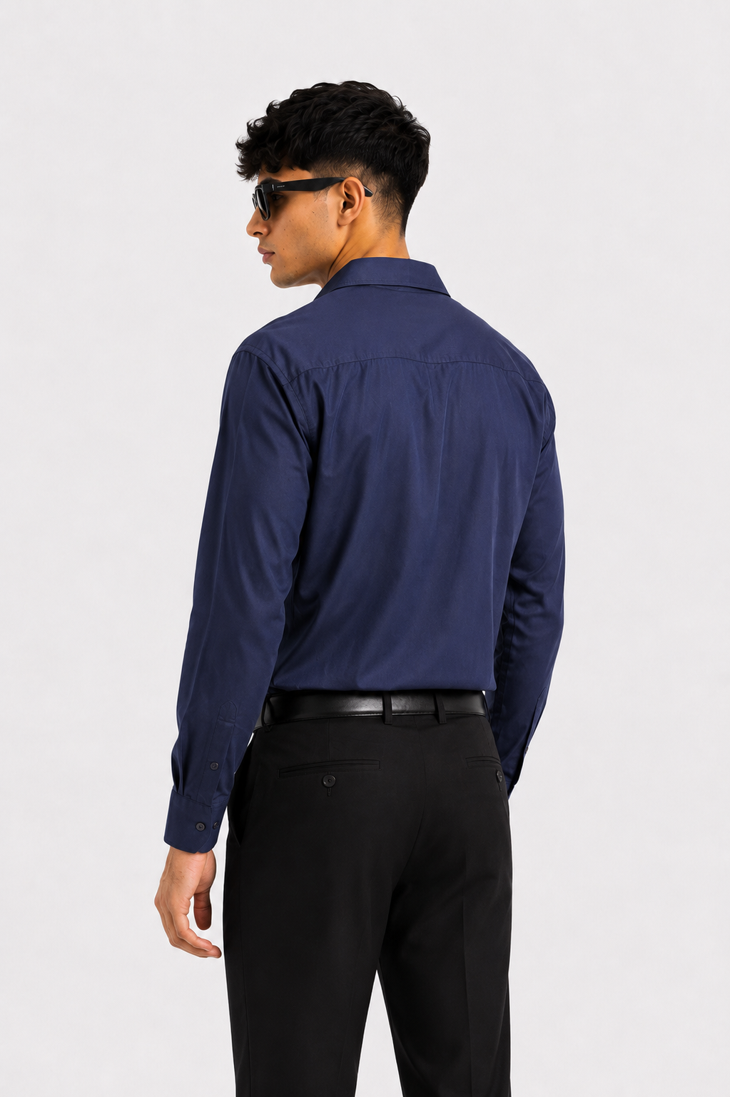 Ocean Navy Solid Regular Fit Shirt