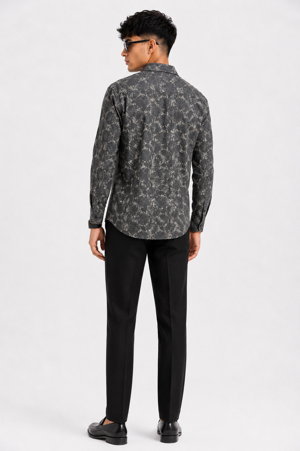 Graphite Abstract Pattern Full Sleeve Shirt