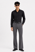 Plain Black Formal Satin Shirt
