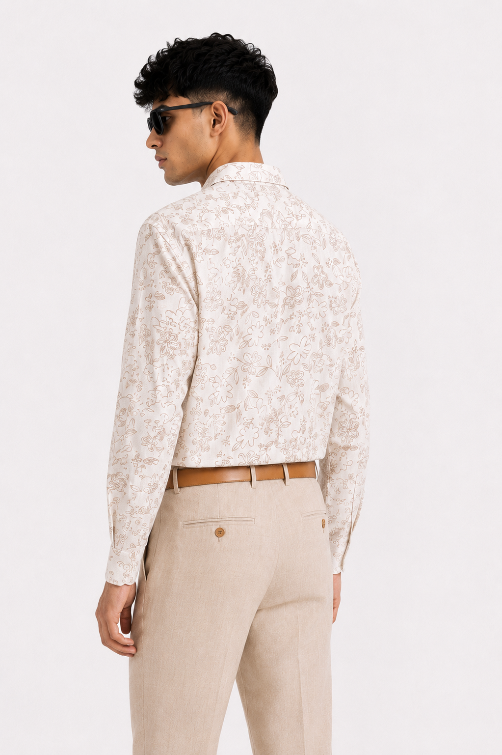 Floral Textured Linen Blend Shirt
