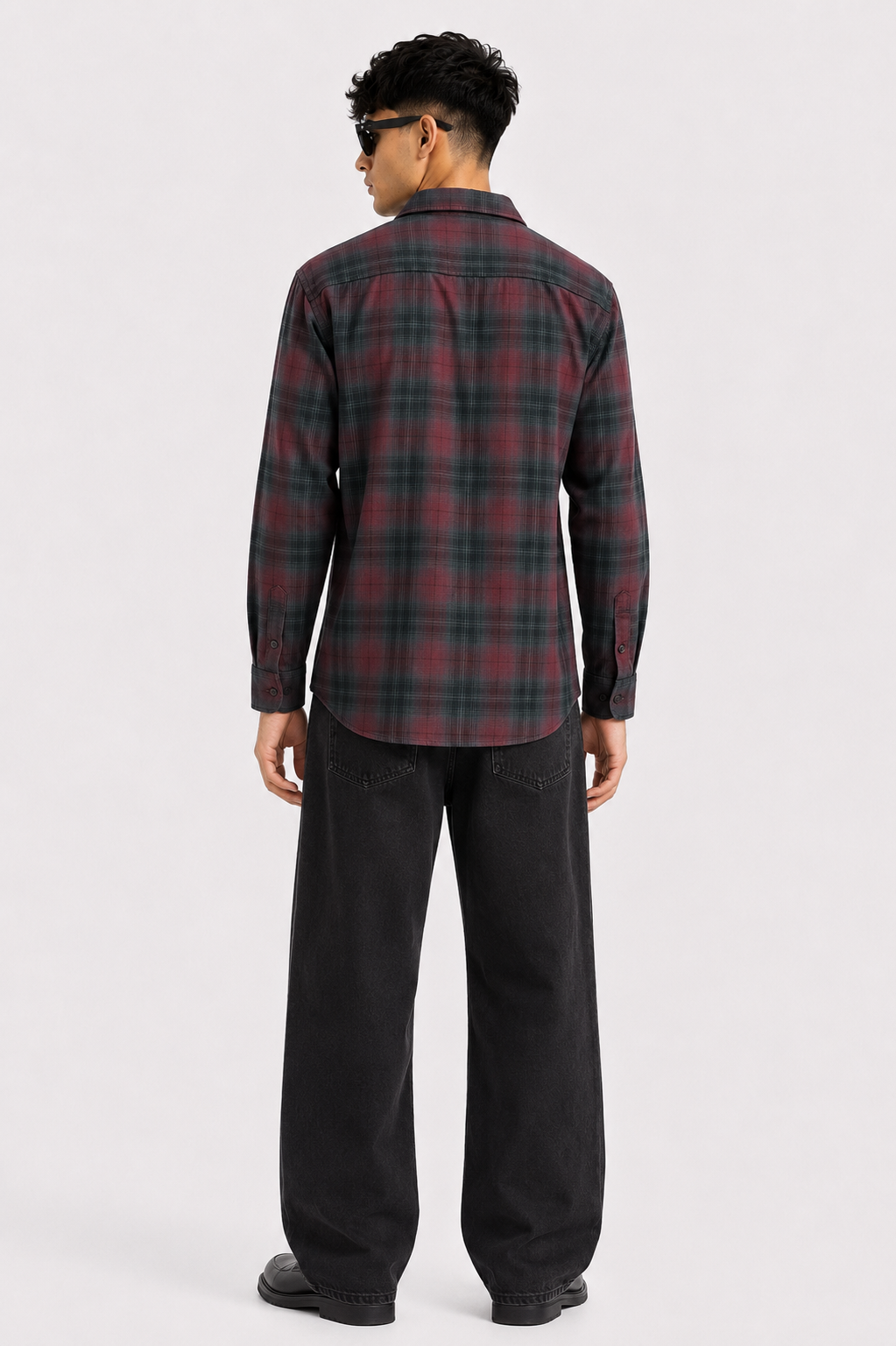Midnight Wine Plaid Premium Cotton Shirt
