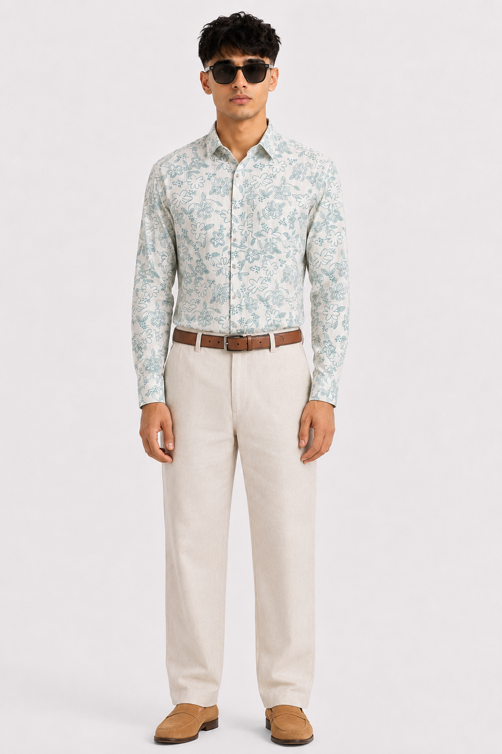 Verdant Bloom Linen Shirt – Premium Floral Print
