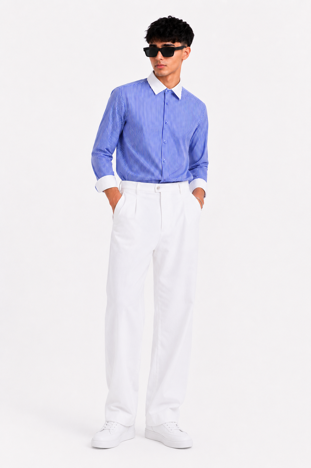 Classic Blue Stripe Long Sleeve Shirt