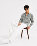 Sage Grid Checked Cotton Shirt