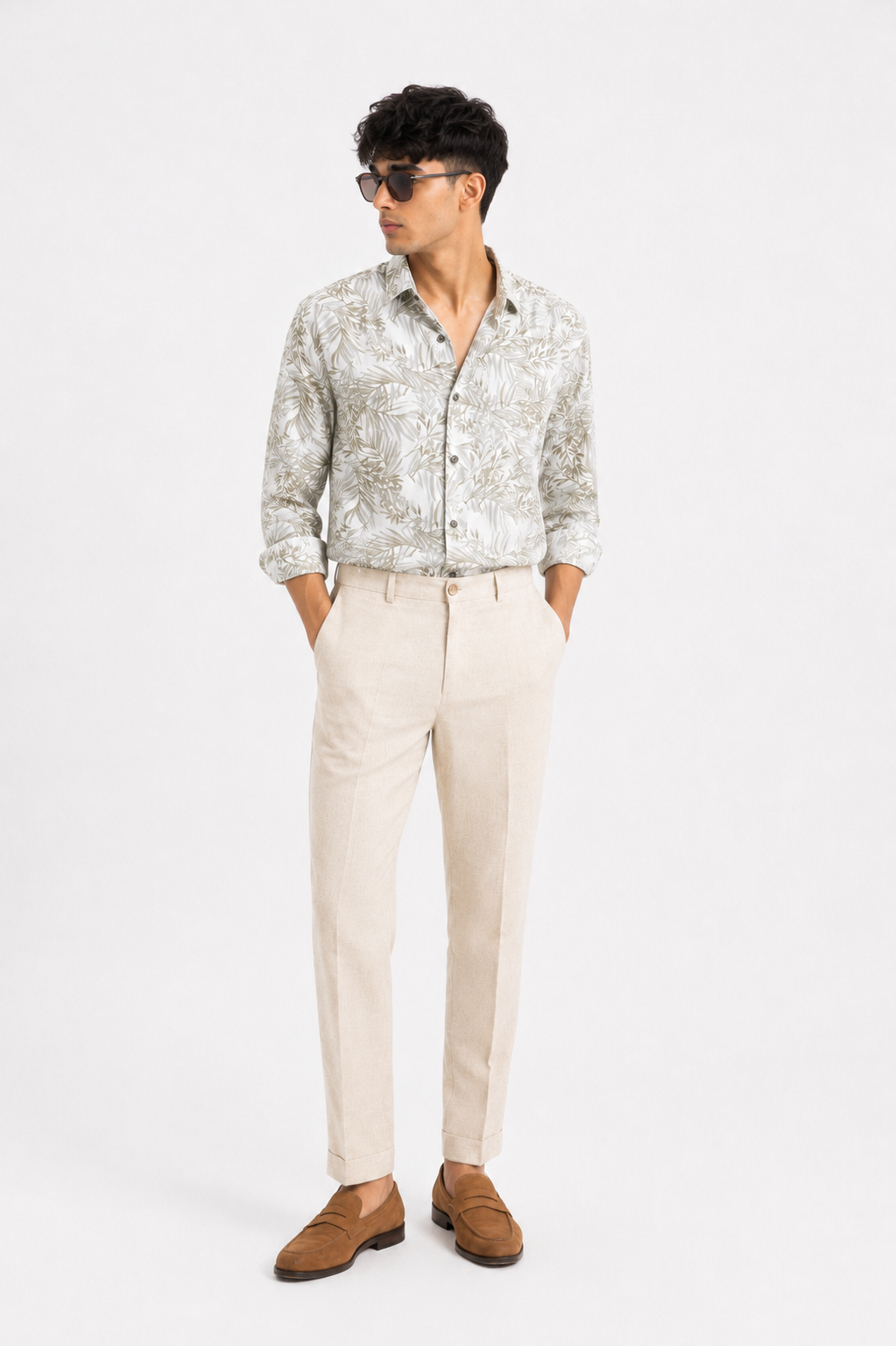 Sage Leaf Printed Full Sleeve Shirt