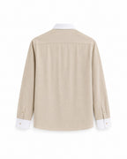 Beige Royale Contrast Collar Shirt