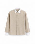 Beige Royale Contrast Collar Shirt