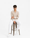 Men’s beige linen shirt
