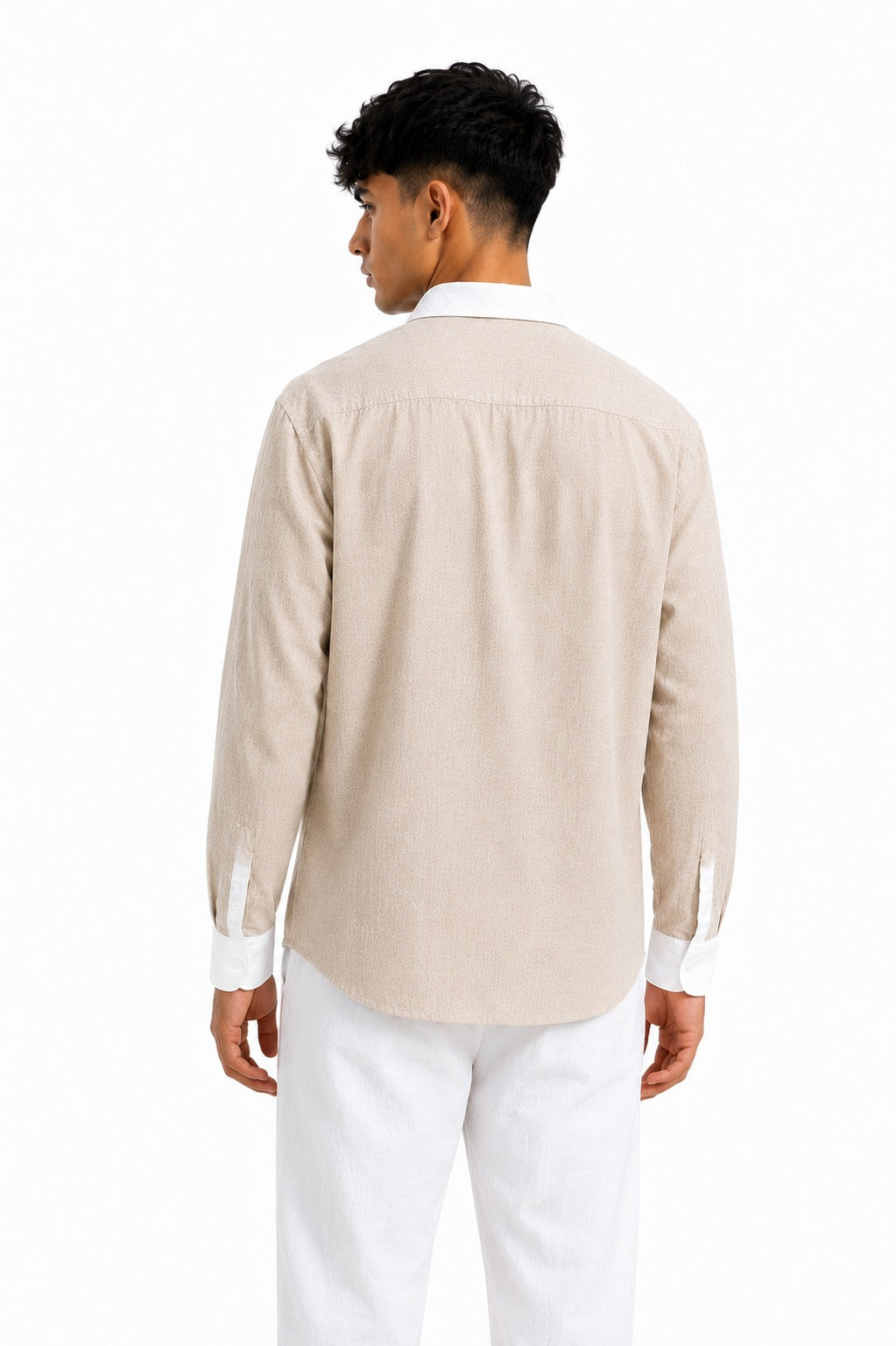 Men’s beige linen shirt