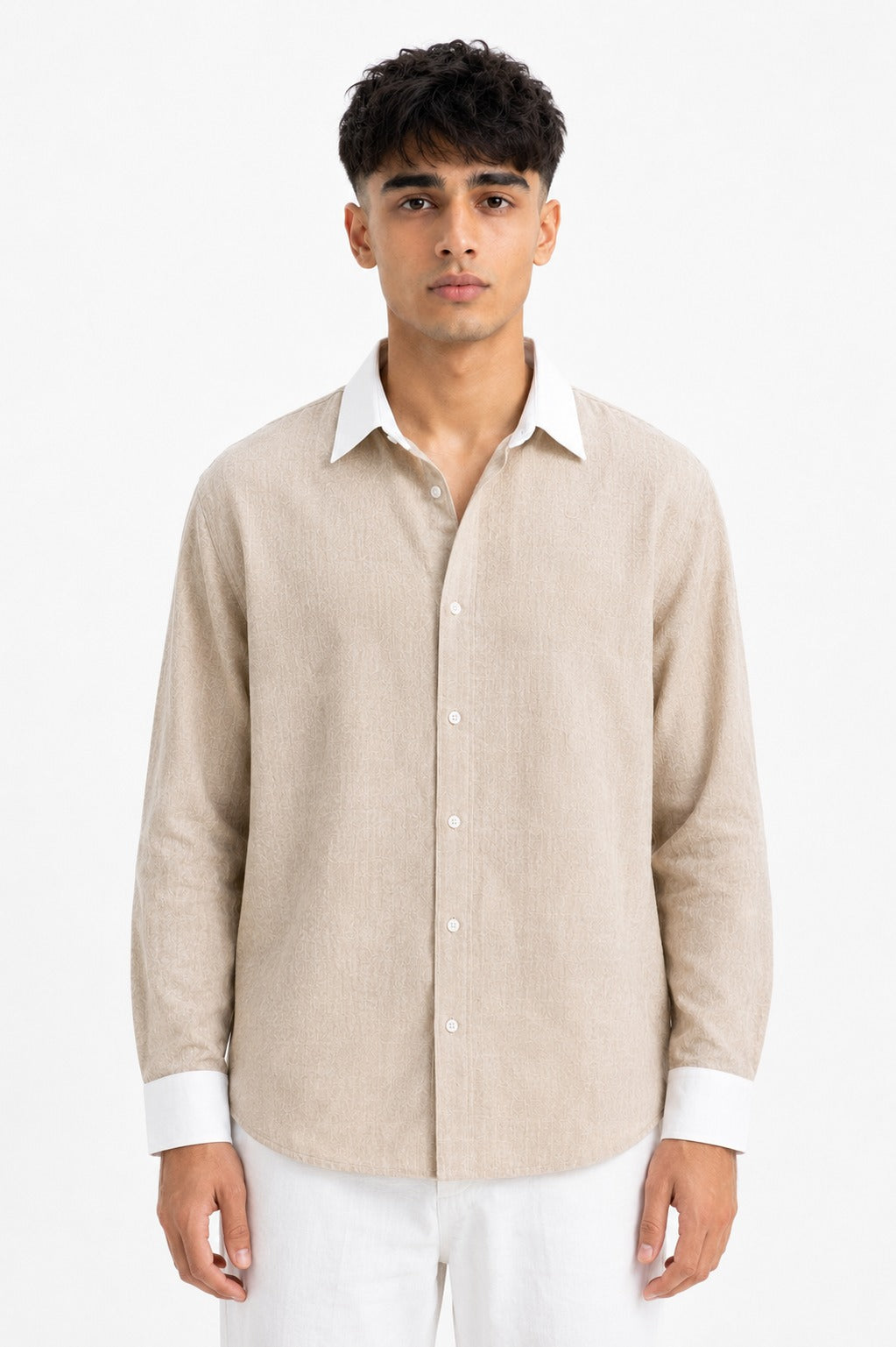 Men’s beige linen shirt