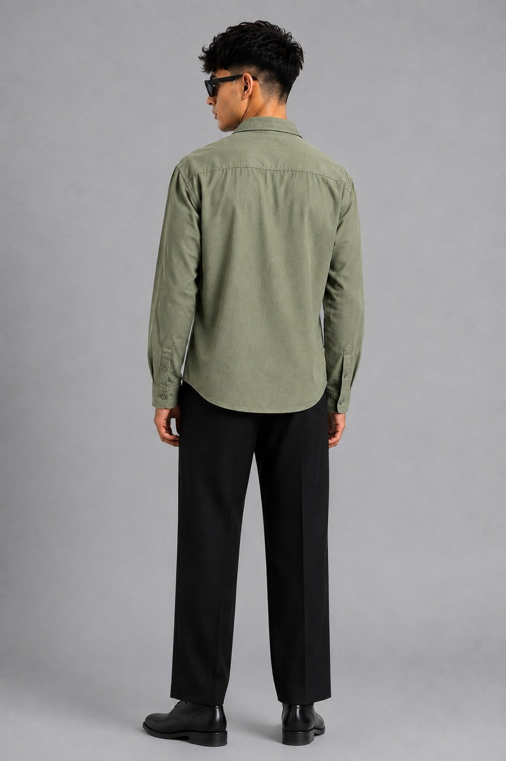 Moss green Georgette shirt