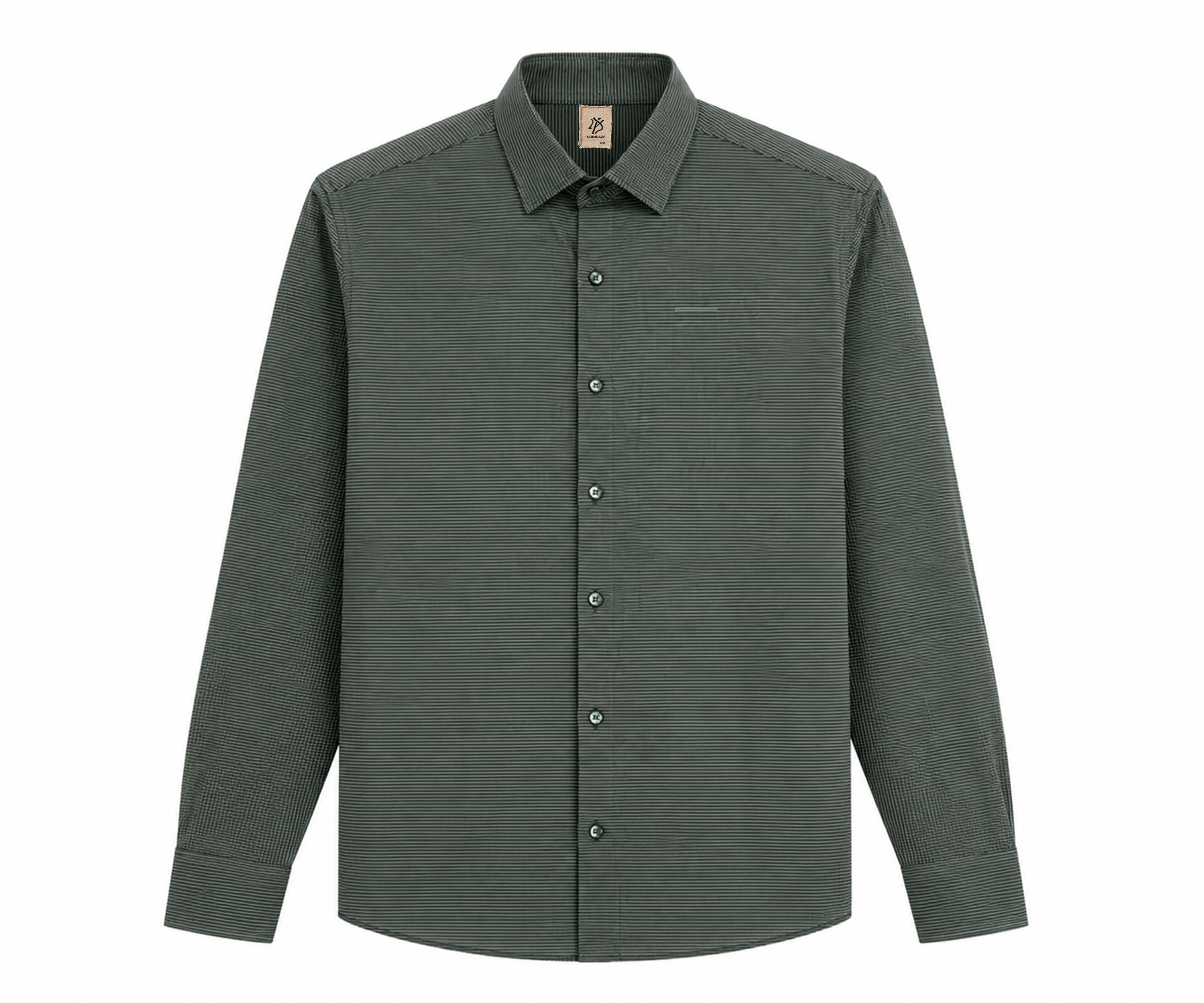 Forest Green Pinstripe Boxy Fit Overshirt