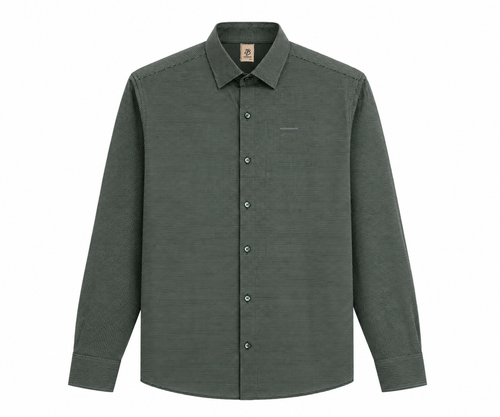 Forest Green Pinstripe Boxy Fit Overshirt